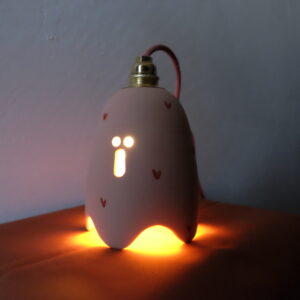 Michel lampe - rose poudré à cœurs