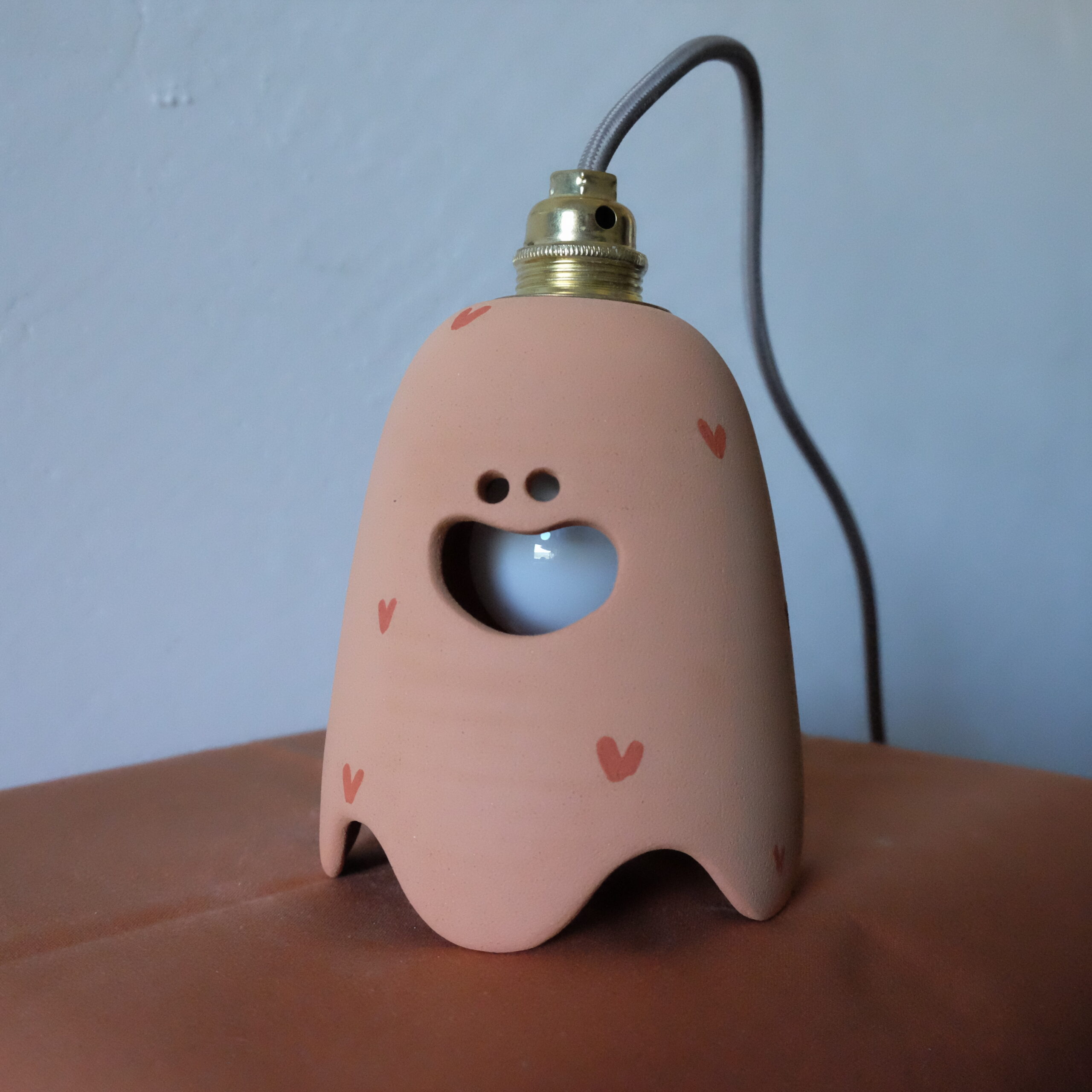 Michel lampe - orange poudré à cœurs – Image 2