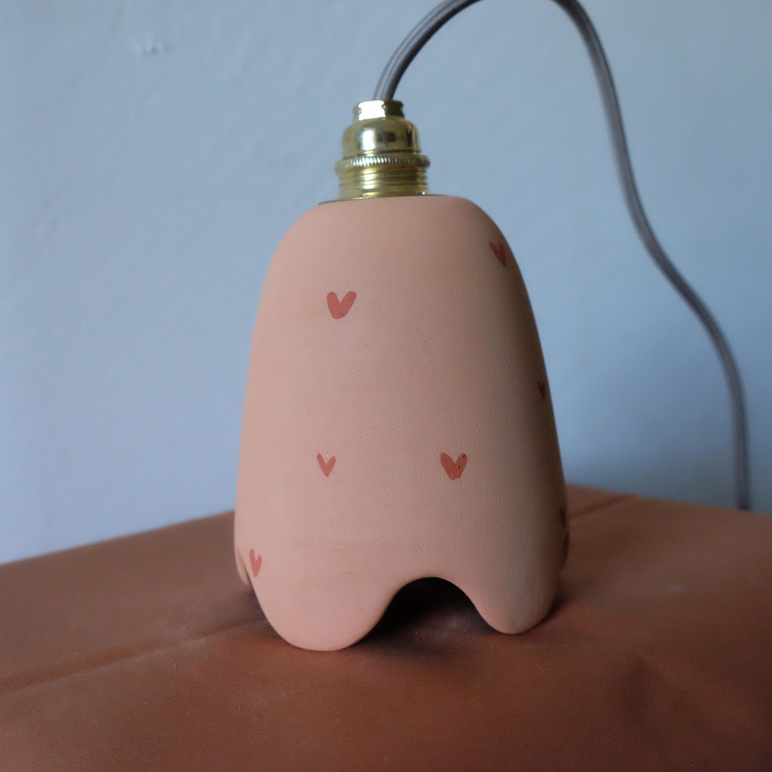 Michel lampe - orange poudré à cœurs – Image 3